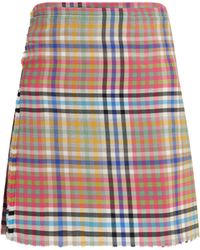 Vivienne Westwood - Heather Check Mini Kilt Wool Ovis Aries Skirt - Lyst