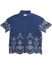 MC2 Saint Barth - Girls Shirt Clementine Jr Chambray Cotton Blouses And - Lyst