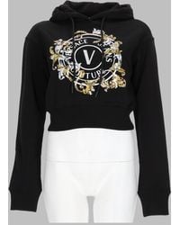 Versace Jeans Couture - Sweatshirt With Baroque Emblem Cotton Sweatshirts - Lyst