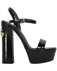 Dolce & Gabbana - Patent Leather Platform Sandals - Lyst