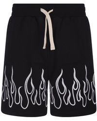 Vision Of Super - Shorts With Embroidered Flames - Lyst