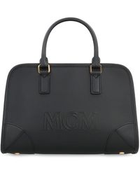 MCM - Aren Boston Leather Handbag - Lyst