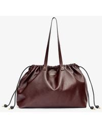 Isabel Marant - Isabel Marant Gathered Leather Shoulder Bag — Burgundy - Lyst