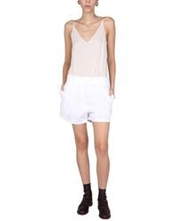 Aspesi - Wide Leg Shorts Linen - Lyst