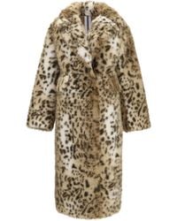 S.w.o.r.d 6.6.44 - Faux Fur Hooded Leopard Print Coat Polyester - Lyst