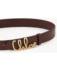 Chloé - Chloé Script Logo Buckle Belt - Lyst