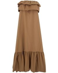 Saint Laurent - Maxi Dress With Ruffles - Lyst