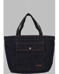 A.P.C. - Tote Bag Jade Cotton Handbags - Lyst