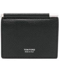Tom Ford - Hammered Calfskin Bi-Fold Card Holder With Money Clip - Lyst