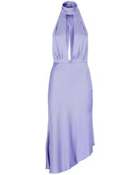 Elisabetta Franchi - Satin Dress With Asymmetric Skirt - Lyst