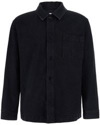 Saint Laurent - Shirt With Cassandre Embroidery, Cotton - Lyst