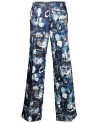 John Richmond - Wide Trousers With Iconic Runway Pattern. - Lyst