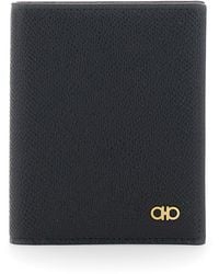 Ferragamo - 'Micro Gancini' Card Holder Bi-Fold With Logo - Lyst