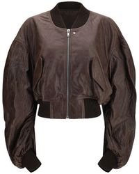 Rick Owens - Brown Calf Leather Bos Taurus Bomber - Lyst