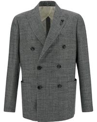 Lardini - Double-Breasted Blazer With Buttons - Lyst