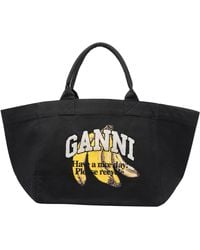 Ganni Shopper Xxl Bag in Black | Lyst