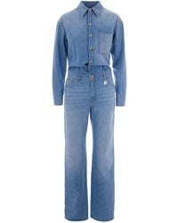 Elisabetta Franchi - Light Denim Jumpsuit - Lyst