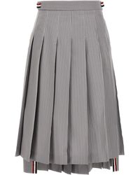 Thom Browne - Pleated Midi Skirt Skirts - Lyst