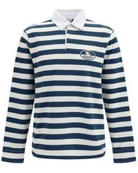 Burberry - Striped Long-Sleeve Cotton Polo - Lyst
