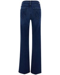 Mother - Blue Five-pocket Straight Jeans In Stretch Cotton Blend Denim Woman - Lyst