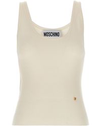 Moschino - Sleeveless Silk Blend Knit Top - Lyst