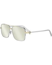 Dior - Sunglasses Square Full Rim, Shiny Palladium Frame And Mirror Lens Cddiamonds9Ff2A5 - Lyst
