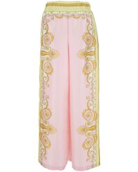 Versace - Trousers With Elastic Waist And All-Over Geometric Print - Lyst
