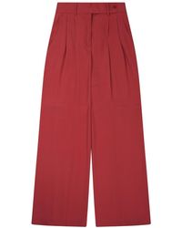 Alberta Ferretti - Wide Leg Tailored Pants Acetate Trousers - Lyst
