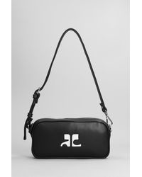 Courreges - Baguette Camera Cuir Shoulder Bag In Black Leather - Lyst