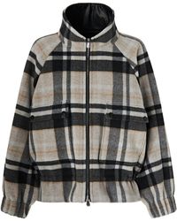 Pinko - Caban Borragine Check Antracite - Lyst