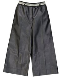 Stella McCartney - Cropped Leather Effect Pants - Lyst