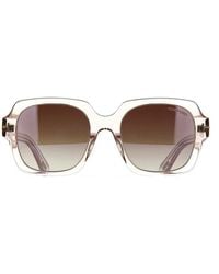 Tom Ford - Sunglasses Square Full Rim, Shiny Frame And Mirror Gradient Lens Ft066072Z - Lyst