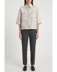 Brunello Cucinelli - Light Linen Boxy Shirt - Lyst