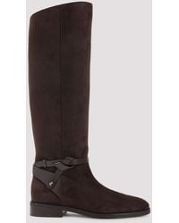 Jimmy Choo - Suede Lawton Kb Flat Boots - Lyst