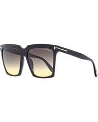 Tom Ford - Square Sunglasses Tf764 Sabrina-02 01B 58Mm Ft0764 Plastic (Acetate) - Lyst