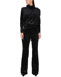 Saint Laurent - Wide Leg Pants Polyester Trousers - Lyst
