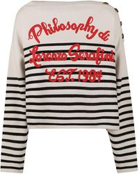 Philosophy Di Lorenzo Serafini - Back Stripe Sweater - Lyst