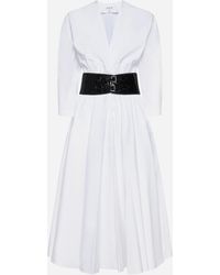Alaïa - Belted Cotton Dress - Lyst