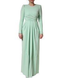 Dolce & Gabbana - Viscose Long Sleeves Gown Dress Elastane - Lyst