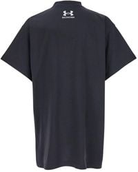 Balenciaga - T-Shirt With Under Armour Front And Back Embroidered Logo - Lyst