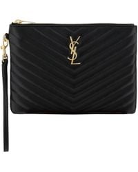 Saint Laurent - Matelassé Pouch Bag - Lyst