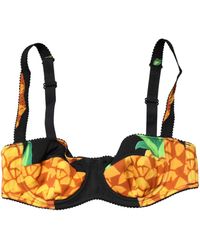 Dolce & Gabbana - Pineapple Silk Balconette Bra Underwear Elastane Clothing - Lyst