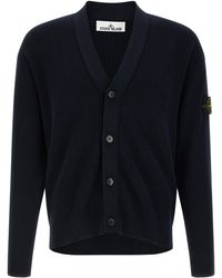 Stone Island - Knitted V Neck Cardigan - Lyst