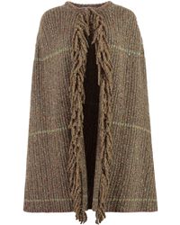 Stella McCartney - Tweed Knit Cape Coat - Lyst