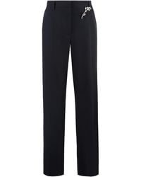 Prada - Wool Gabardine Trousers - Lyst