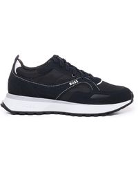 BOSS - Leather Sneakers With Logo - Lyst