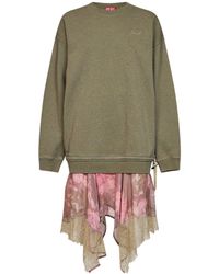 DIESEL - And D-Orely Sweatshirt Dress With Chiffon Skirt - Lyst