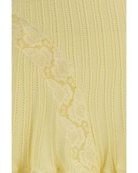 Self-Portrait - Pointelle Knit Mini Skirt - Lyst
