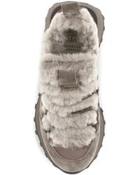 Brunello Cucinelli - Suede Shearling-Lined Sneakers Upper: Trainers - Lyst