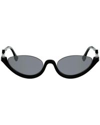 Fendi - Sunglasses Cat Eye Semi Rim, Shiny Frame And Smoke Lens Fe40178U01A - Lyst